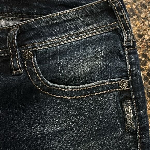 Silver Aiko Kick Flare Capri Jeans - Picture 6 of 7